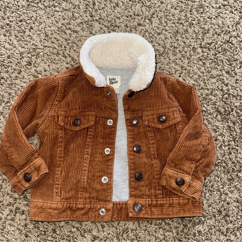 Oshkosh bigosh corduroy Jacket, Double Lined, fleece Collar Size 9M